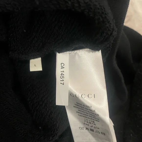 Gucci Mens Tiger Print Hooded Sweatshrt Black Sz L - Picture 8 of 11